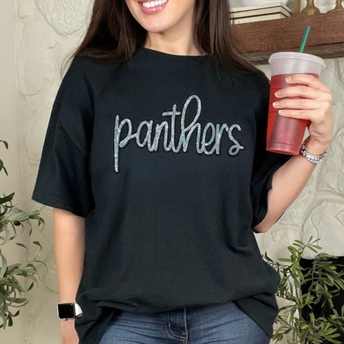 Panthers Sequin Patch Black Everyday Tee