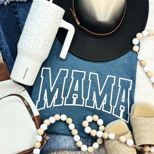 Mama White PUFF Heater Deep Teal Everyday Tee