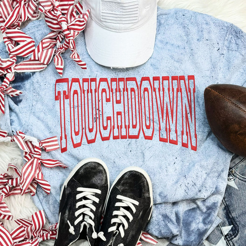 Touchdown Red PUFF Pigment Dyed Tee