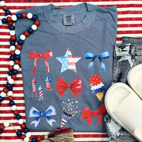 USA Bows Pigment Dyed Tee