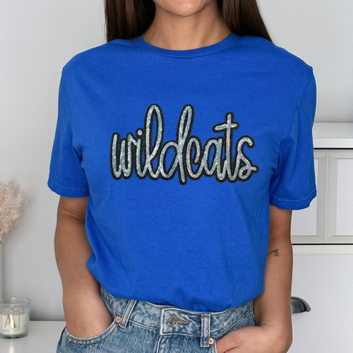 Wildcats Sequin Patch Royal Everyday Tee
