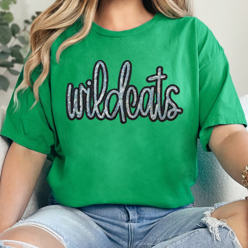 Wildcats Sequin Patch Irish Green Everyday Tee