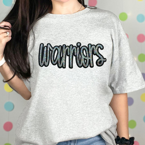 Warriors Sequin Patch Ash Everyday Tee