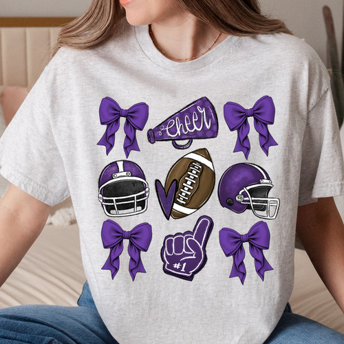 Purple Cheer Bows Everyday Tee