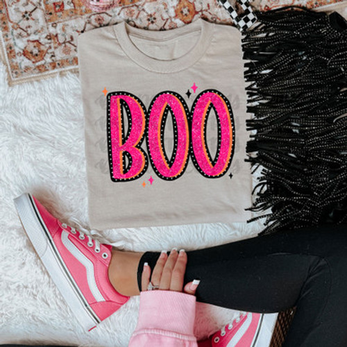 BOO Faux Glitter Sand Everyday Tee