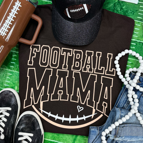 Football Mama Tan PUFF Everyday Tee