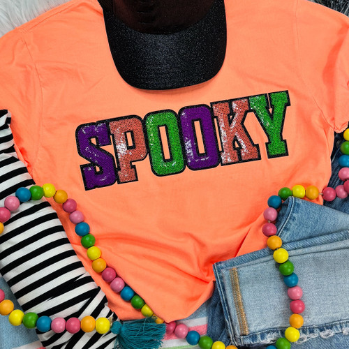 Sequins Spooky Patch Pigment Dyed Tee