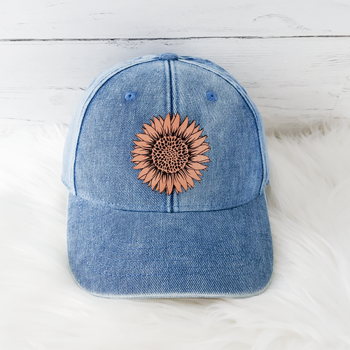 Pacific Hybrid Denim Cap Complete with Sunflower Leather Patch