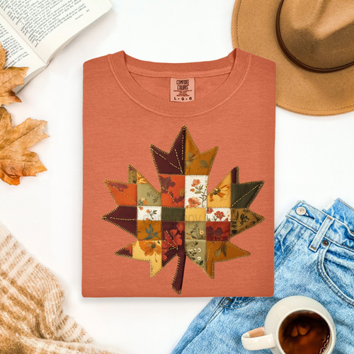 Patchwork Fall Leaf Tee