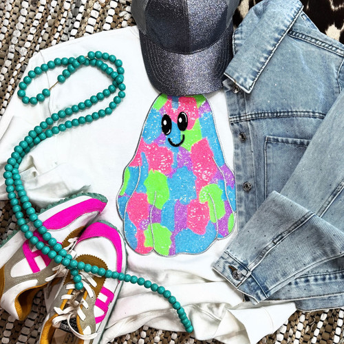 Sequin Multicolor Ghost Sweatshirt