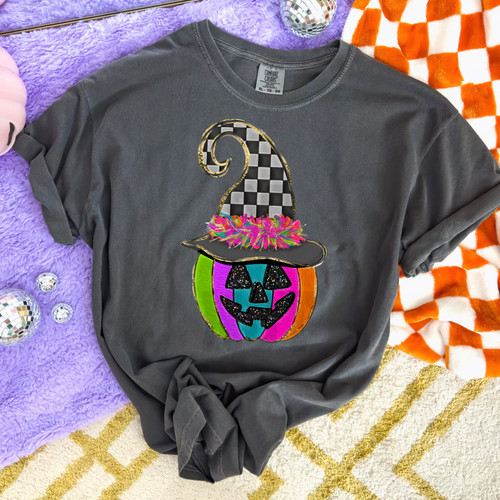 Preppy Checkered Pumpkin Tee