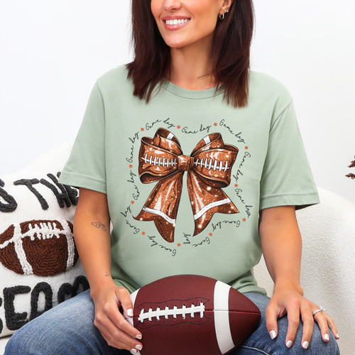 Game Day Football Bow Tee