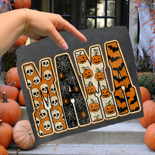 Spooky Patterned Mama Tee