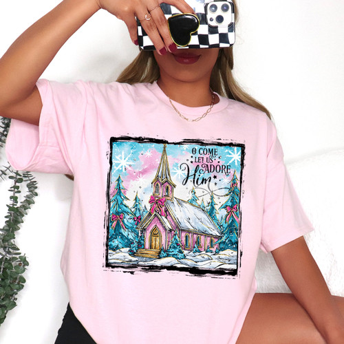 Oh Come Let Us Adore Him Winter Chapel Tee