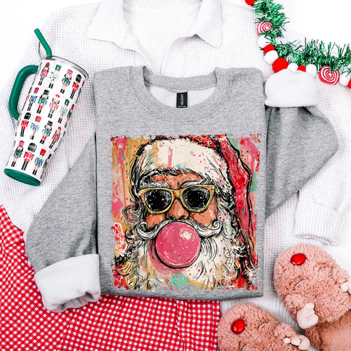 Preppy Santa Blowing Bubble Sweatshirt