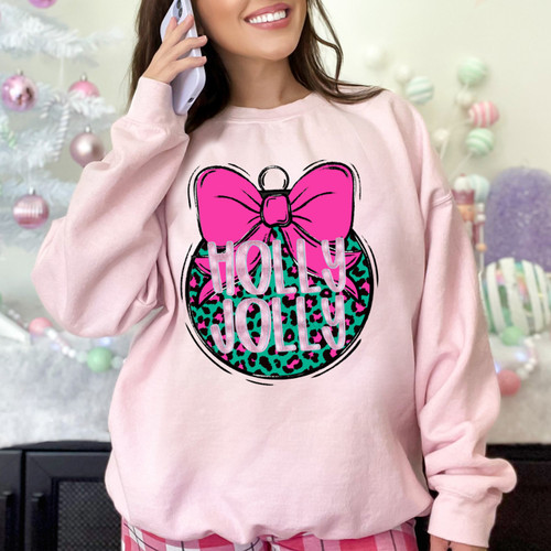 Holly Jolly Leopard Ornament Sweatshirt Holly Jolly Leopard Ornament Sweatshirt