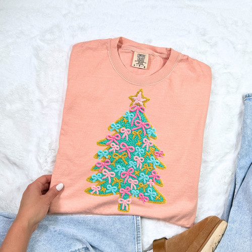 Bow Tree Faux Crochet Tee