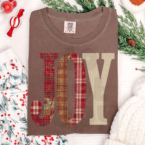 Faux Quilted Joy Tee