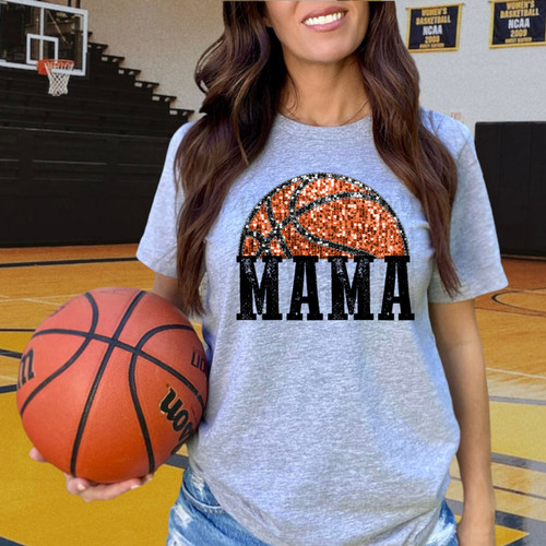 Basketball Mama Faux Sequin Tee Basketball Mama Faux Sequin Tee