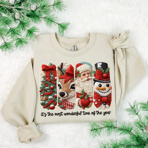 Faux Yarn Most Wonderful Time Sweatshirt Faux Yarn Most Wonderful Time Sweatshirt