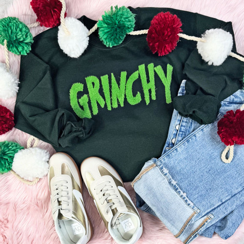 Grinchy Green Fluffy Sweatshirt Grinchy Green Fluffy Sweatshirt