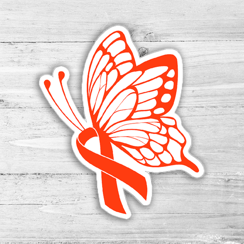 Ribbon Butterfly Die Cut Sticker
