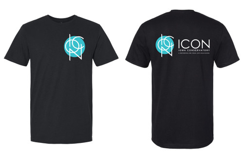 Icon Iowa Conservatory Blue/White Black Left Chest/Back Tshirt