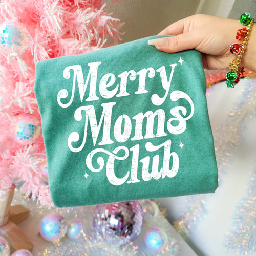 Distressed Merry Moms Club Tee