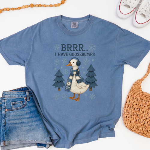 Faux Embroidery BRRR… I Have Goosebumps Tee