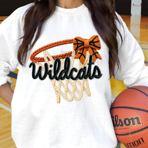 Faux Yarn Basketball Hoop Wildcats Sweatshirt