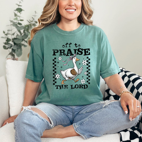 Off To Praise The Lord Goose Tee