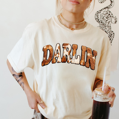 Faux Patch Cowhide Darlin Tee