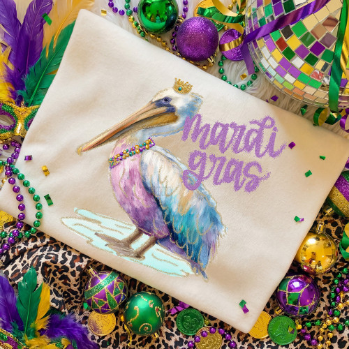 Mardi Gras Pelican Tee