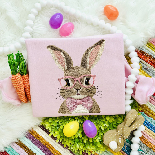 Faux Yarn Retro Easter Bunny Tee