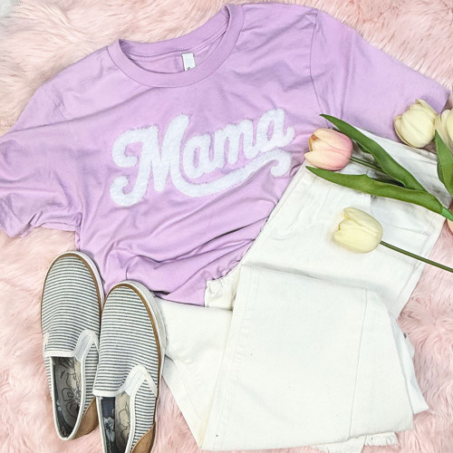 Mama White Fluffy Tee