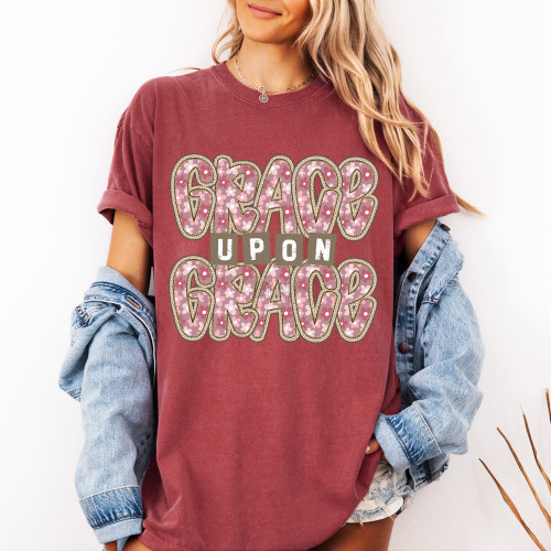 Floral Grace Upon Grace Tee
