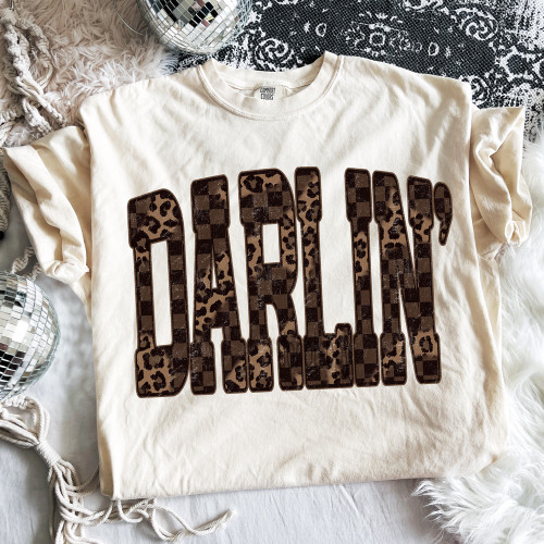Darlin' Checkered Leopard Tee