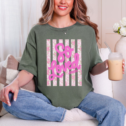 So Loved Floral Stripes Tee
