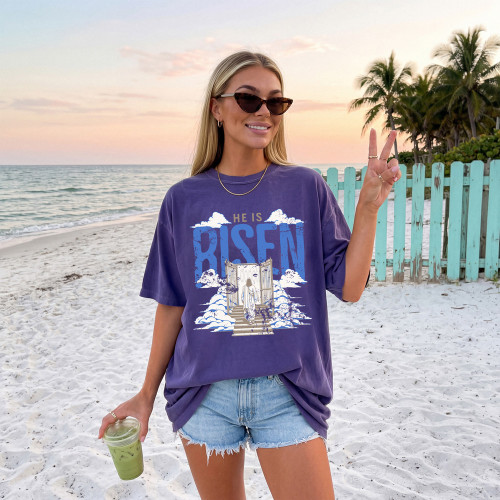 He Is Risen Clouds Tee