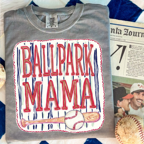 Ballpark Mom Skinny Stripes Tee