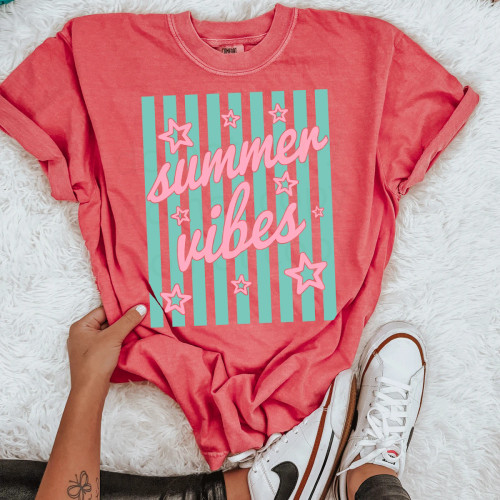 Summer Vibes Stripes Tee