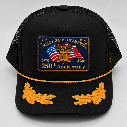 USA 250 Anniversary Embroidered Patch Trucker Hat