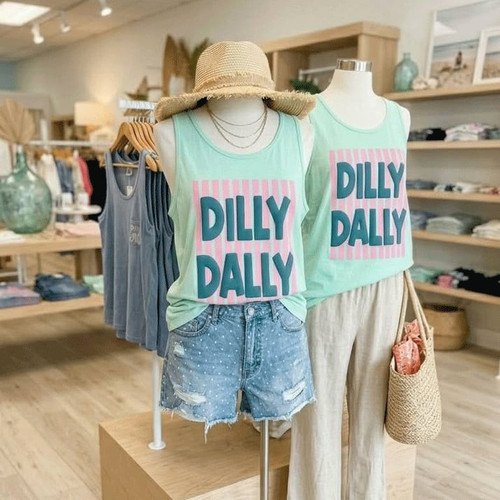 Dilly Dally Stripes Puff Tank