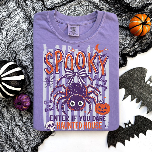 Spooky Enter If You Dare Haunted House Tee