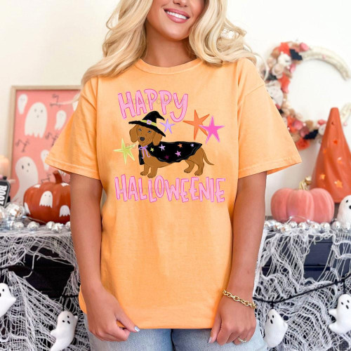 Happy Halloweenie Dachshund Tee