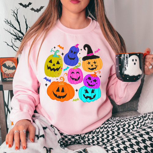 Colorful Retro Pumpkins Sweatshirt