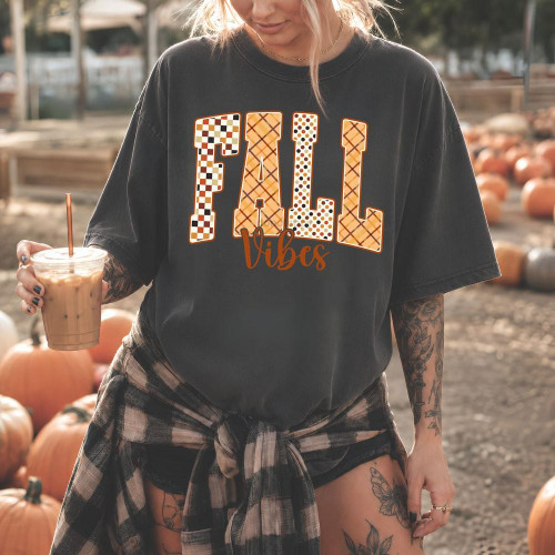 Patterned Fall Vibes Tee