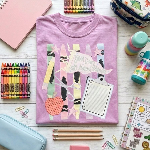 You Can Do Hard Things Pencil Stripes Tee