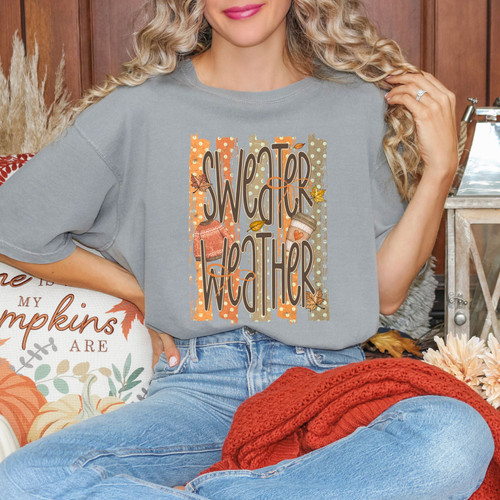 Sweater Weather Polka Dot Stripes Tee