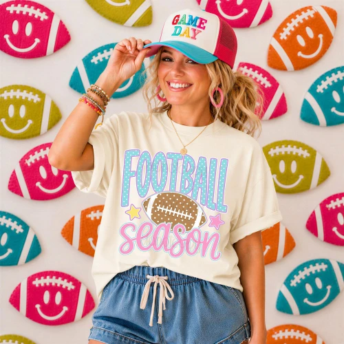Pastel Football Season Tee